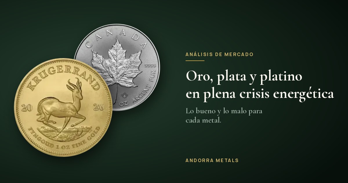 Oro, plata y platino en plena crisis energética: lo bueno y lo malo para cada metal