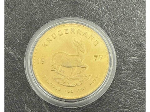 Moneda Krugerrand de oro de 1 oz en cápsula