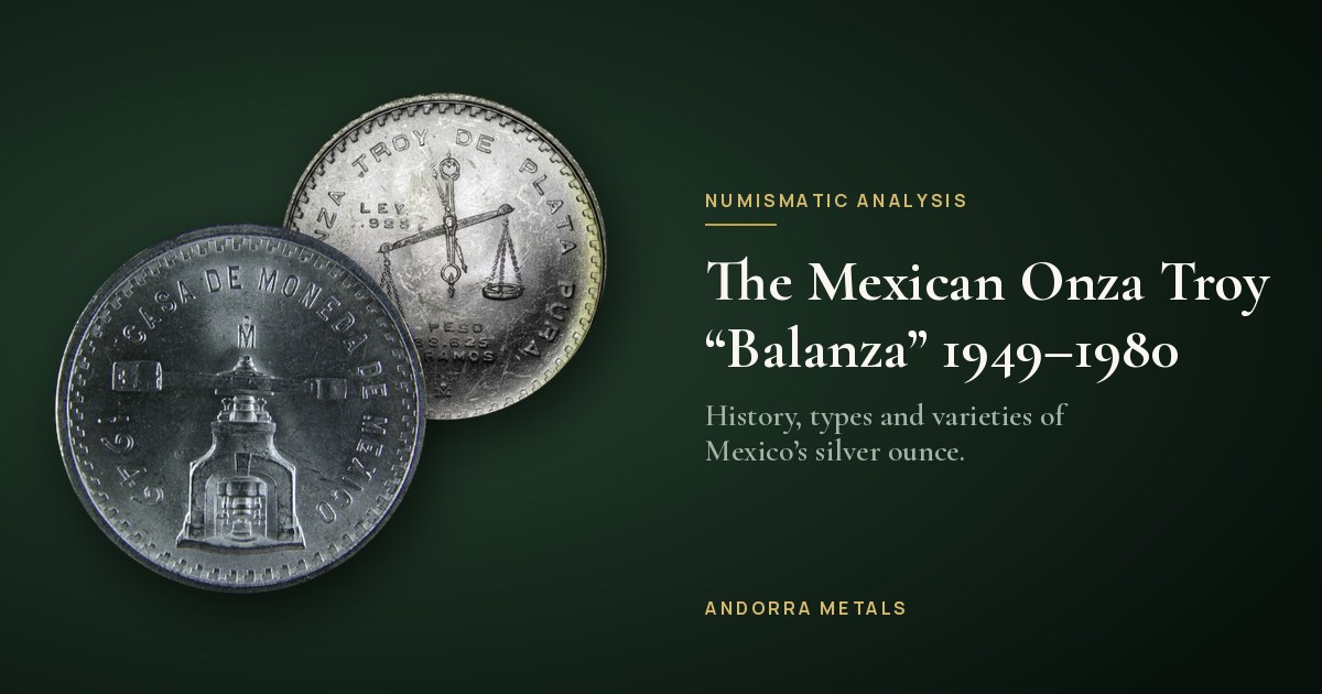The Mexican “Balanza” Onza Troy (1949-1980): history, types, varieties and NGC and PCGS census data
