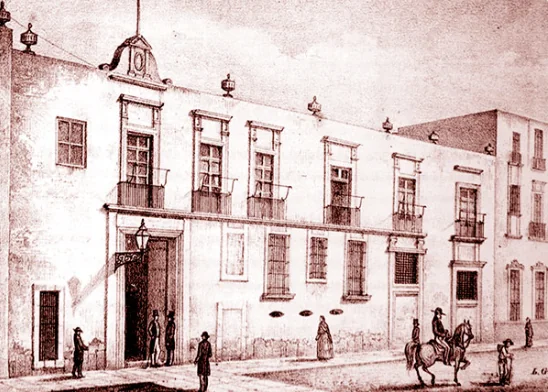 19th-century lithograph of the Mexico City Mint
