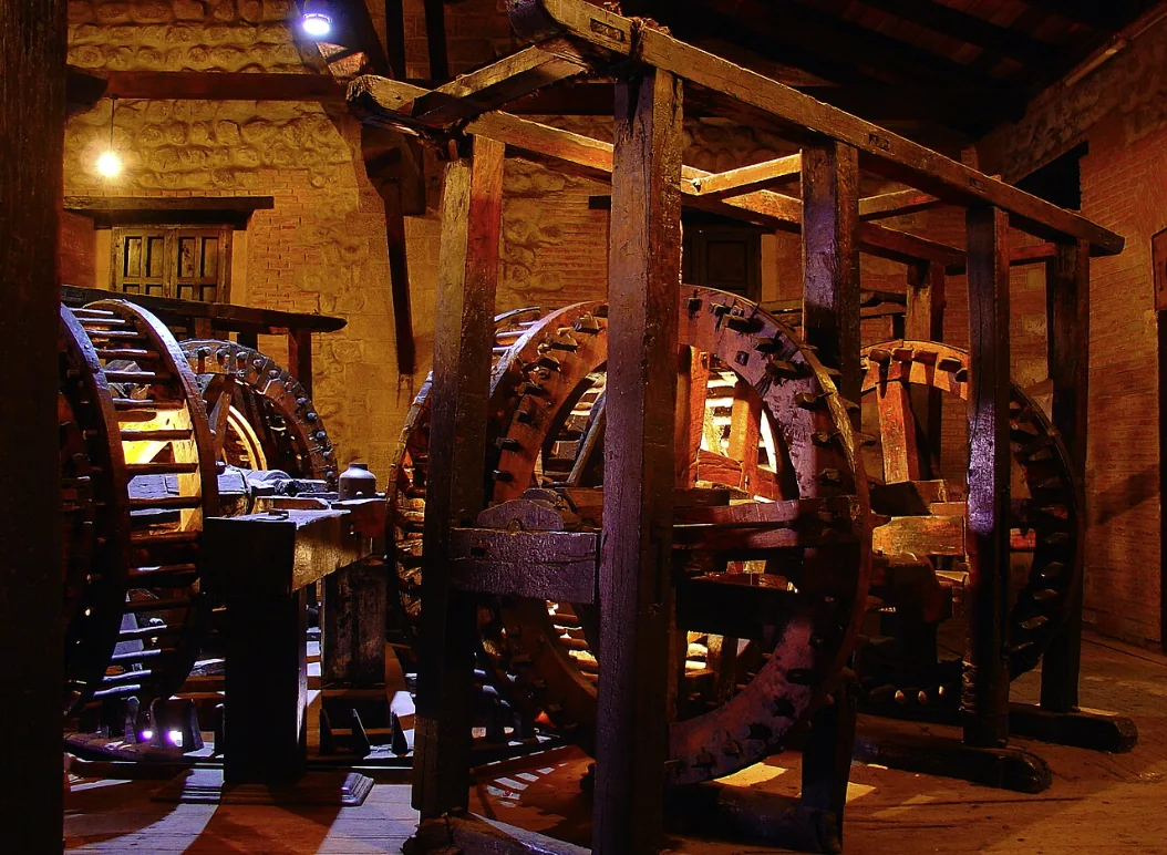 Wooden rolling mills at the Casa Nacional de Moneda in Potosí
